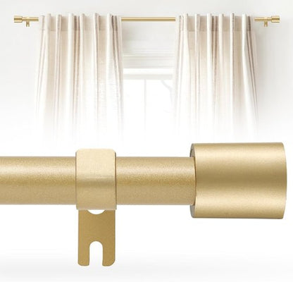 Gold Curtain Rod | Adjustable 28-48 Inch with 2 Brackets | Easy Installation for Living Room & Bedroom