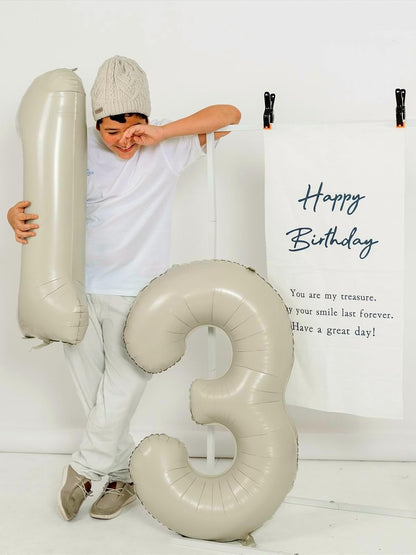 Number Balloons - Large 40 Inch Cream Number 13 Foil Balloon | Perfect for Birthday & Wedding Decor