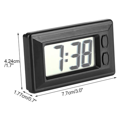 LCD Digital Clock with Time, Date & Calendar Display — Desk & Car Mount
