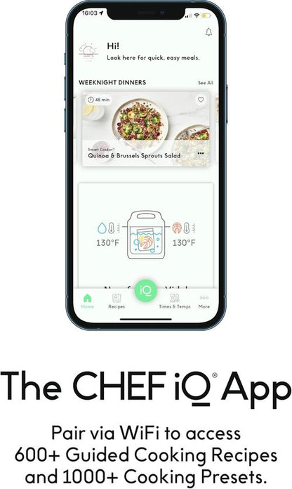 CHEF iQ Smart Pressure Cooker - 10-in-1 Multicooker with WiFi & Built-in Scale | 6 Quart Family Size