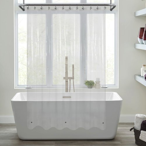 Mrs Awesome Long Shower Curtain Liner with 3 Magnets, 72x78 Clear PEVA Shower Liner, 78 Length Plastic Shower Curtain for Bathroom, Waterproof, 72 x 78, Clear