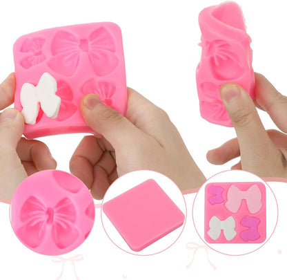 Skiennix Bow Chocolate Mold - 2 Pack Silicone Molds for Cake Pops & Desserts | Ideal for Weddings & Parties
