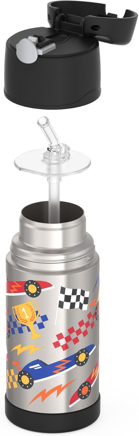 THERMOS FUNTAINER Water Bottle - 12 Ounce Stainless Steel Insulated Bottle with Straw for Kids