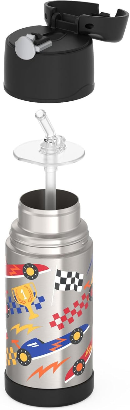 THERMOS FUNTAINER Water Bottle - 12 Ounce Stainless Steel Insulated Bottle with Straw for Kids