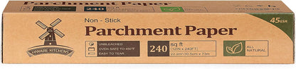 Unbleached Parchment Paper - Non-Stick Baking Roll, 12 In x 240 Ft for Cooking & Grilling