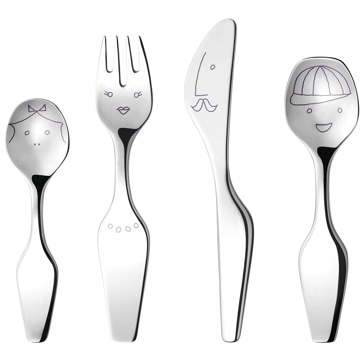 Georg Jensen Alfredo Children's 4-Piece Stainless Steel Flatware