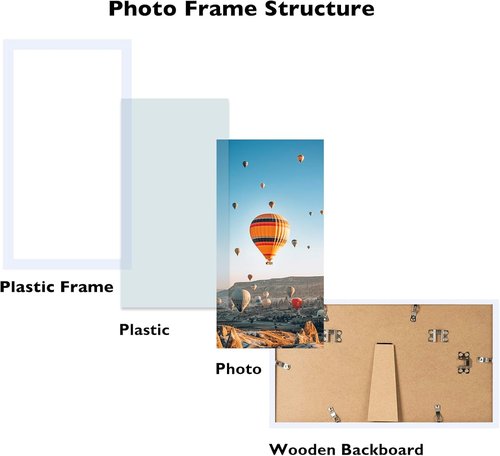 JCJMY 4x9 Picture Frame - White Wall Hanging & Tabletop Display | Shatter-Resistant Plexiglass