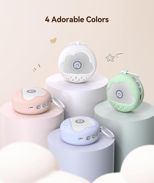 Dreamegg White Noise Machine - Portable Sound Machine Baby with Safe Silicone Cover, Features Powerful Battery, 21 Soothing Sound, Noise Canceling for Sleeping, Baby Registry Gift, Nursery(Blue)
