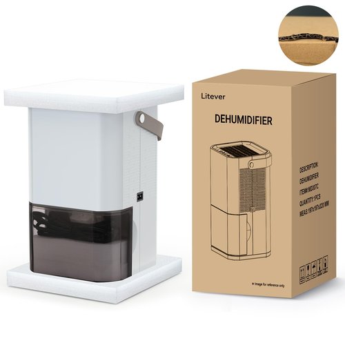 Litever Dehumidifier Dual Core Compact Quiet for Home. Portable, Auto Shut OFF, 57OZ Water Tank. Delay-Off Timer and Ambient Light. Perfect for Small Bedroom Bathroom Basement RV Camper Closet