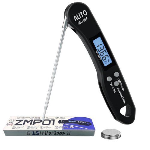 Instant Read Meat Thermometer by [Brand Name] | Fast 1.2s Read, ±1°F Accuracy, Foldable Probe
