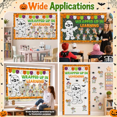 Halloween Mummy Bulletin Board Set - Classroom Decor with DIY Photo Space - Wrapped Up in Learning