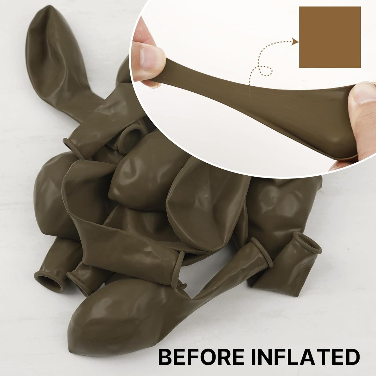 PartyWoo Brown Balloons - 127-Piece Boho Neutral Balloon Arch Kit for Weddings & Parties | 5-36 Inch Sizes