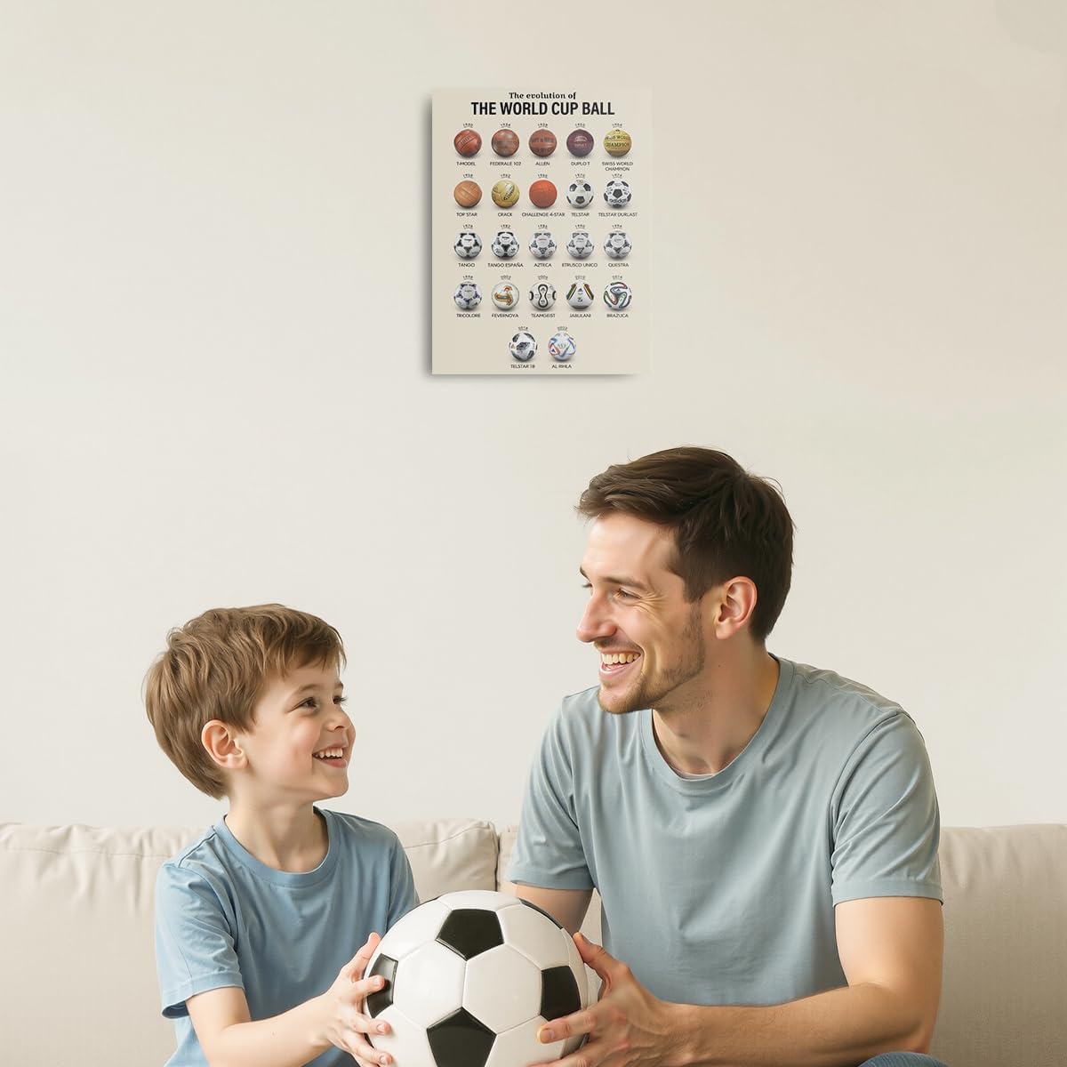 Soccer Gifts Canvas Wall Art - Framed Football Room Decor | 11.4x15 Inch Sports Paintings for Boys