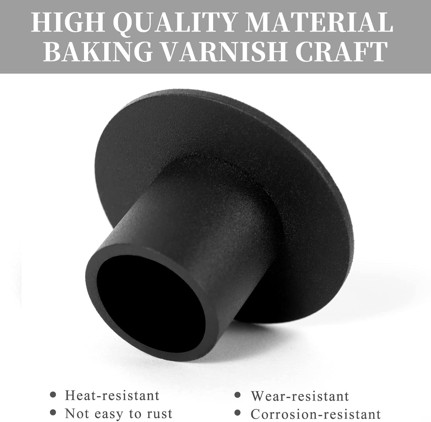 Skiennix Black Candle Holders - Retro Candlestick Set for Home Decor | Perfect for Weddings & Gifts