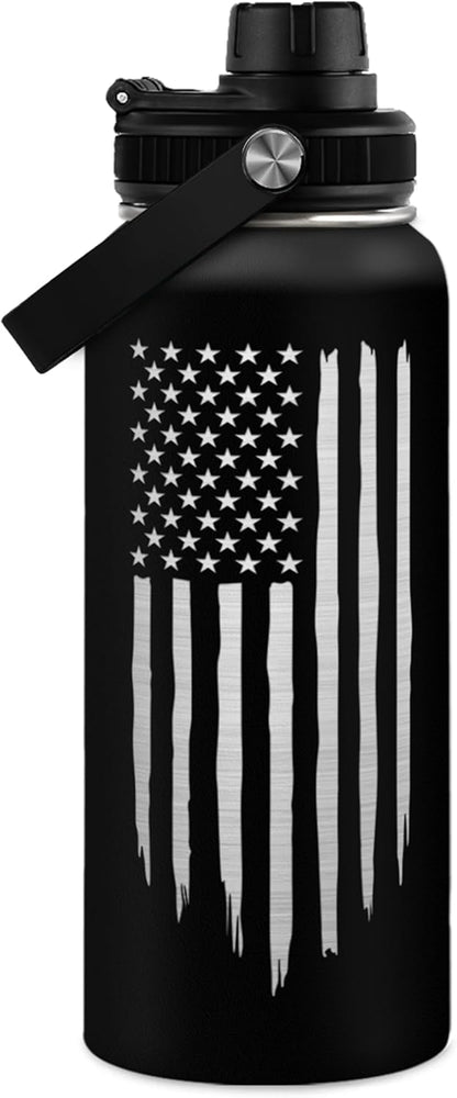 SA Water Bottles American Flag 32oz Stainless Steel Insulated Water Bottle - Ideal Gift for Men