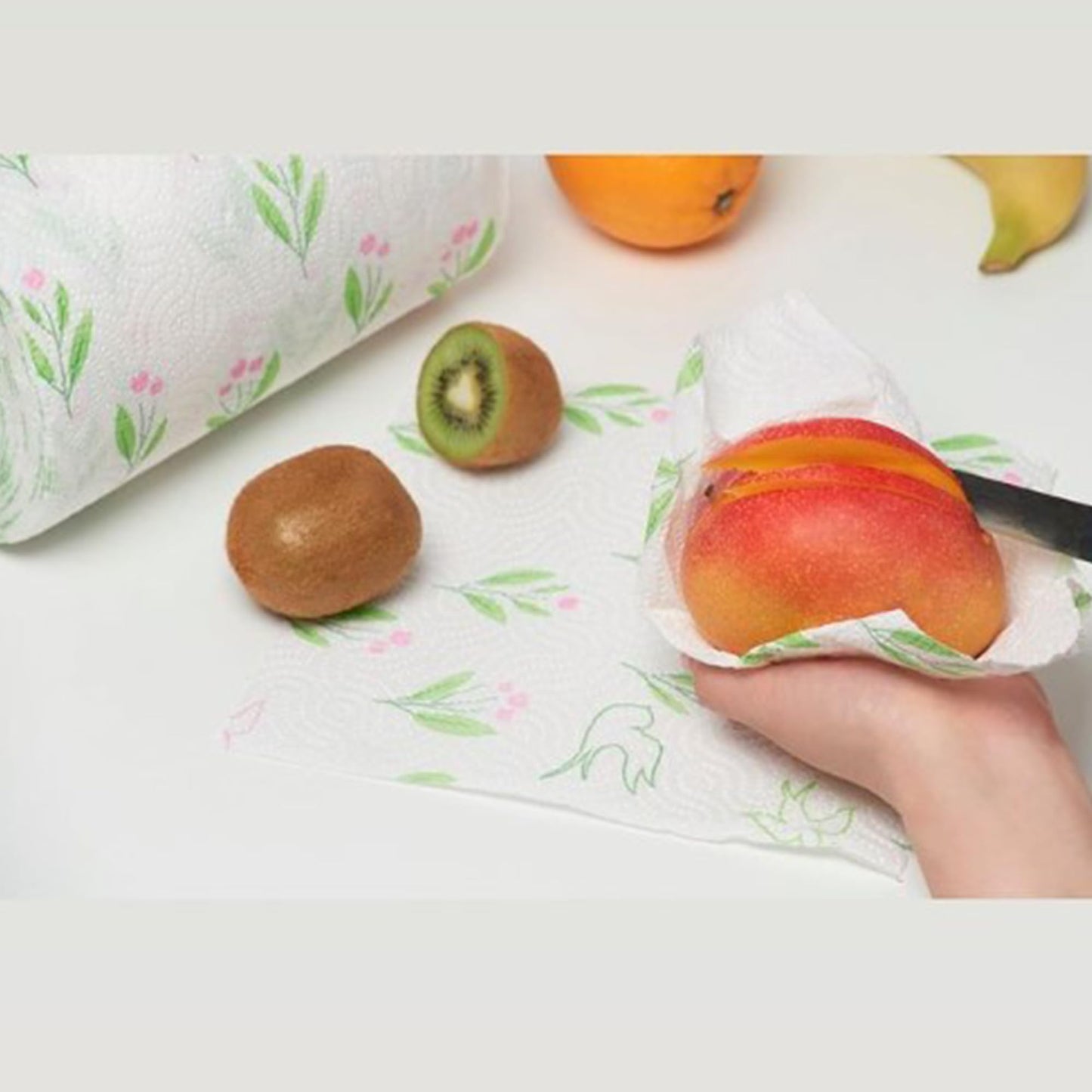 Renova Kitchen Paper Towels, Blossom Design, XXL Roll, 120 Sheets, White