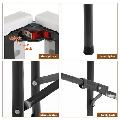 FDW Folding Half Portable Foldable Table for Parties Backyard Events (White, 6 FT 70 * 29) (White, 8 FT)