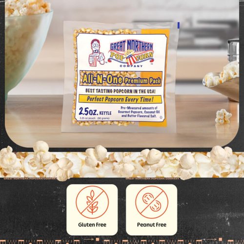 Great Northern Popcorn | 2.5oz Popcorn Machine Packets - All-in-One Movie Theater Style Kernels & Oil (24 Count)