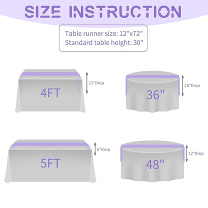 Lavender 20 Pack Satin Table Runner 12 x 72 Inches - Premium Polyester Wrinkle-Free Linens (Variation: Lavender+20 Pack 30 x 183 cm)