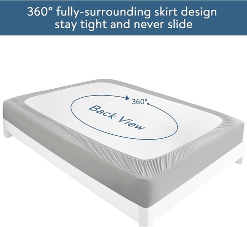 Magik & Kover Twin Mattress Protector - Waterproof Fitted Cover 2 Pack | Machine Washable, Grey