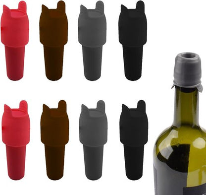 8 Pcs Silicone Wine Stopper, Reusable Wine Stoppers For Wine Bottles, Keep Wine Fresh,Suitable For Family Use(4 Colors)
