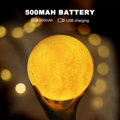 Moon Lamp - 6 Inch Sliding Control Night Light | 16 Colors with Unique Stand - Perfect Gift for Kids & Women