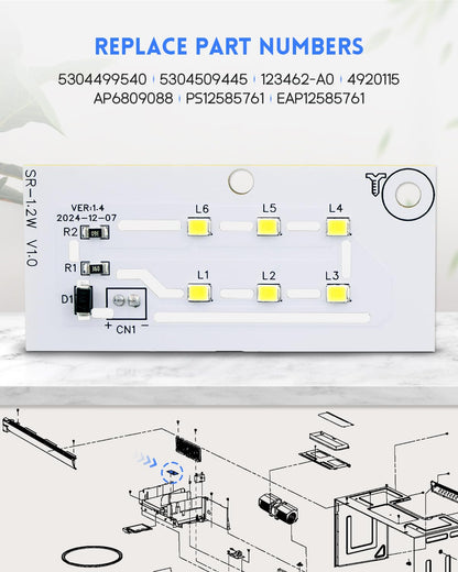LED Light Bulb Fit for Frigidaire IKEA Electrolux Microwave, Replace 5304517872 5304499540 5304509445 123462-A0 4920115 AP6809088 PS12585761 EAP12585761
