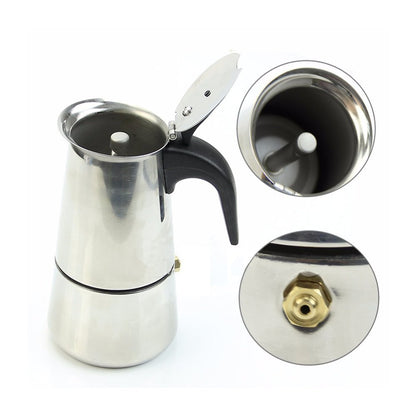 MAYMII 2 Cup/100ml Stainless Steel Moka Espresso Latte Percolator Stove Top Coffee Maker Pot