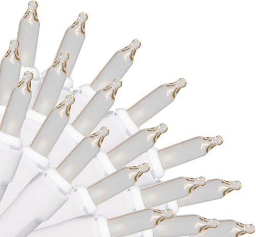 Brite Star Mini String Christmas Lights - 100 Count Clear Indoor/Outdoor 22ft with White Wire
