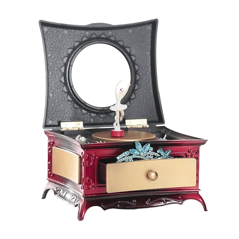 Ballerina Jewelry Box Music Box Organizer - Rotating Gift Box Decor