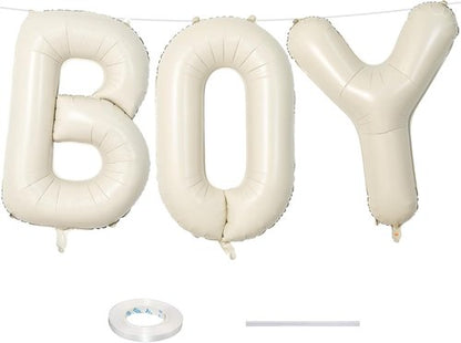 BOY Balloons - 40-Inch Beige Number 1 & Cream White Sand Balloons for Baby Boy Birthday