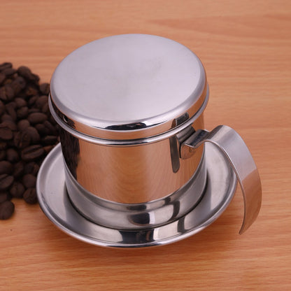 Coffee Filter Vietnamese Coffee Drip Filter Stainless Steel Vietnamese Coffee Maker Coffee Maker Pot Single Serving Cup Manual Coffee Infuser Filter Coffee Dripper For Coffee Lover (Silver)