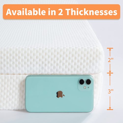 HOMBYS Memory Foam Massage Bed Mattress Topper with Removable Cover, Massage Table Mattress Topper with Elastic Bands, Non-Slip Lash Bed Cushion Only (Bed Not Included) 73"x24"x3"