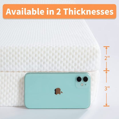 HOMBYS Memory Foam Massage Bed Mattress Topper with Removable Cover, Massage Table Mattress Topper with Elastic Bands, Non-Slip Lash Bed Cushion Only (Bed Not Included) 73"x24"x3"