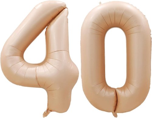 GOER 40 Inch Jumbo Foil Balloons - 40th Birthday Party Decorations in Caramel Color