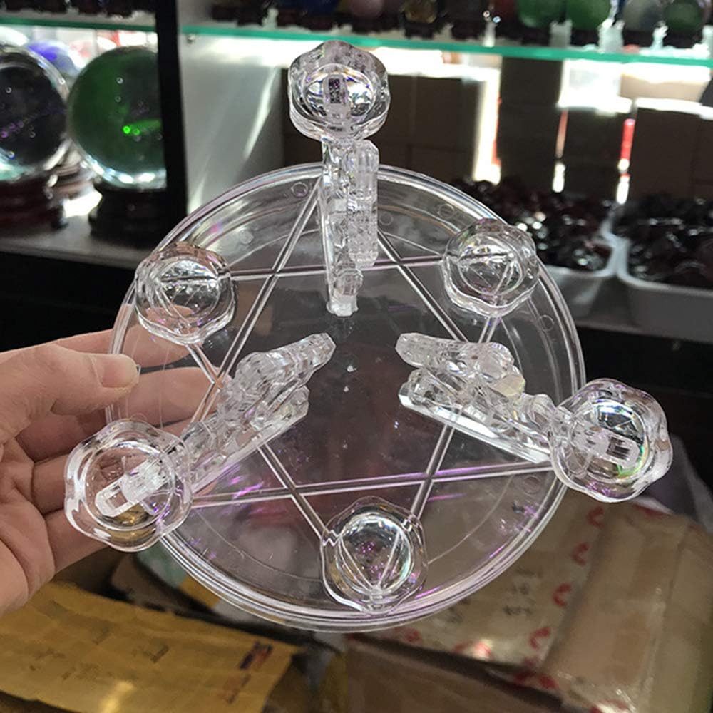 Skiennix Acrylic Crystal Ball Display Stand - Transparent Holder for 7 Glass Spheres | Elegant Desktop Ornament