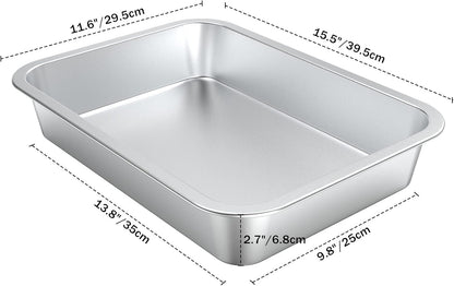 Onlyfire Stainless Steel Baking Pan - Versatile Rectangular Cookie Sheet for Baking & Grilling | 15.5” x 11.6” x 2.7”
