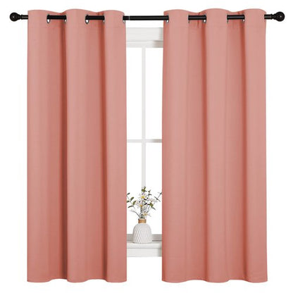 NICETOWN Grommet Blackout Curtains Room Darkening Draperies/Panels, Light Blocking Curtains for Bedroom Nursery Kitchen (Coral, 2 Panels, W42 x L63 inches)