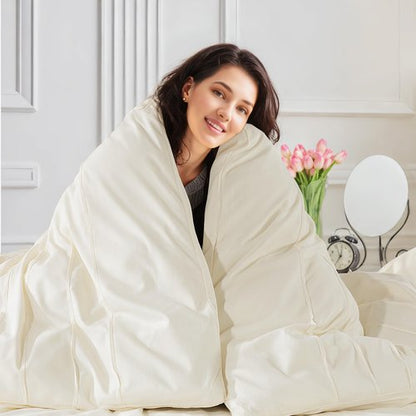 NEXHOME PRO 100% Organic Cotton Duvet Cover Full,Linen Like Pleated Textured Ivory Duvet Cover Set,3pc Bedding Set with Zipper Closure, Soft,Lightweight and Breathable (80"x90", No Comforter)