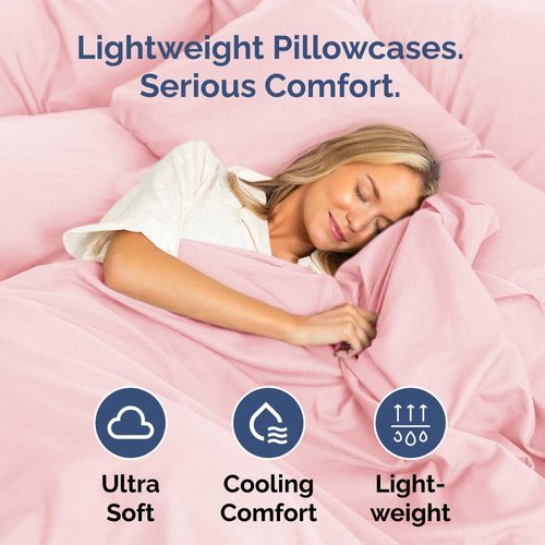 King Pillow Cases by [Brand Name] - Ultra Soft Hotel Quality Covers | 4-Piece Set in Baby Pink - Wrinkle & Fade Resistant