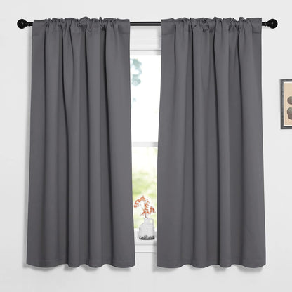 NICETOWN Blackout Curtains - Thermal Insulated Light-Reducing Draperies | 52" x 63", Grey, 2 Panels