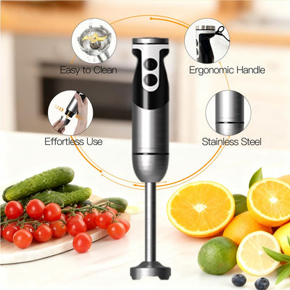 MegaWise Pro Hand Blender - Versatile 5-in-1 Kitchen Tool | Sleek Black Design, 2025 Model