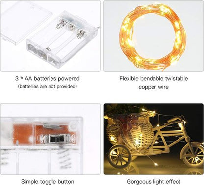 Ariceleo LED String Lights - 16.4ft Battery & 65.6ft USB with 8 Lighting Modes