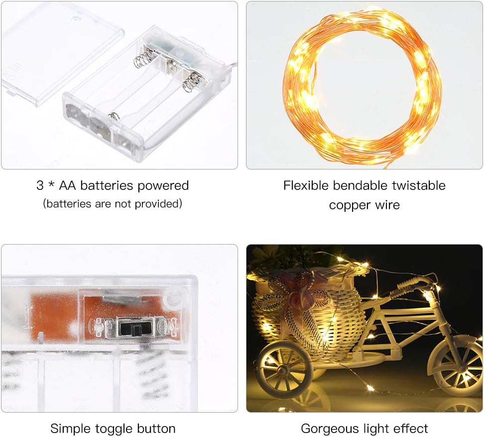 Ariceleo LED String Light Bundle - 16.4ft Battery & USB Powered for Versatile Lighting