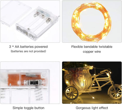 Ariceleo LED String Light Bundle - 16.4ft Battery & USB Powered for Versatile Lighting