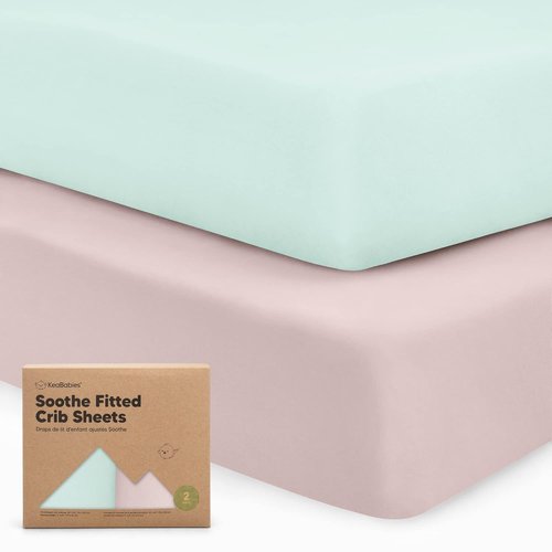 KeaBabies Organic Crib Sheets - 2-Pack Fitted Jersey Cotton for Baby Bed | Soft, Breathable & Cute Prints (Pastel)