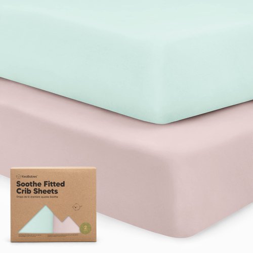 KeaBabies 2-Pack Organic Crib Sheets for Boys, Girls - 52x28 Fitted Crib Mattress Sheet Neutral, Breathable Jersey Cotton Cover for Baby Bed, Toddler Mattress, Soft & Cute Prints (Pastel)