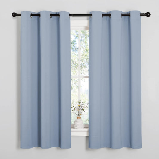 NICETOWN Vintage Blue Blackout Curtains - Thermal Insulated Drapes for Small Windows | 45" Length, 29" Wide, 2 Panels