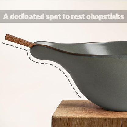 Artena Ramen Bowl Set - 42oz Ceramic Noodle Bowl with Chopsticks | Dishwasher & Microwave Safe, Gourd Design