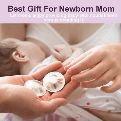 Boboduck The Original Silver Nursing Cups - Nipple Shields for Nursing Newborn, Newborn Breastfeeding Must Haves for Soothe and Protect Your Nursing Nipples - 925 Silver (X-L Size)